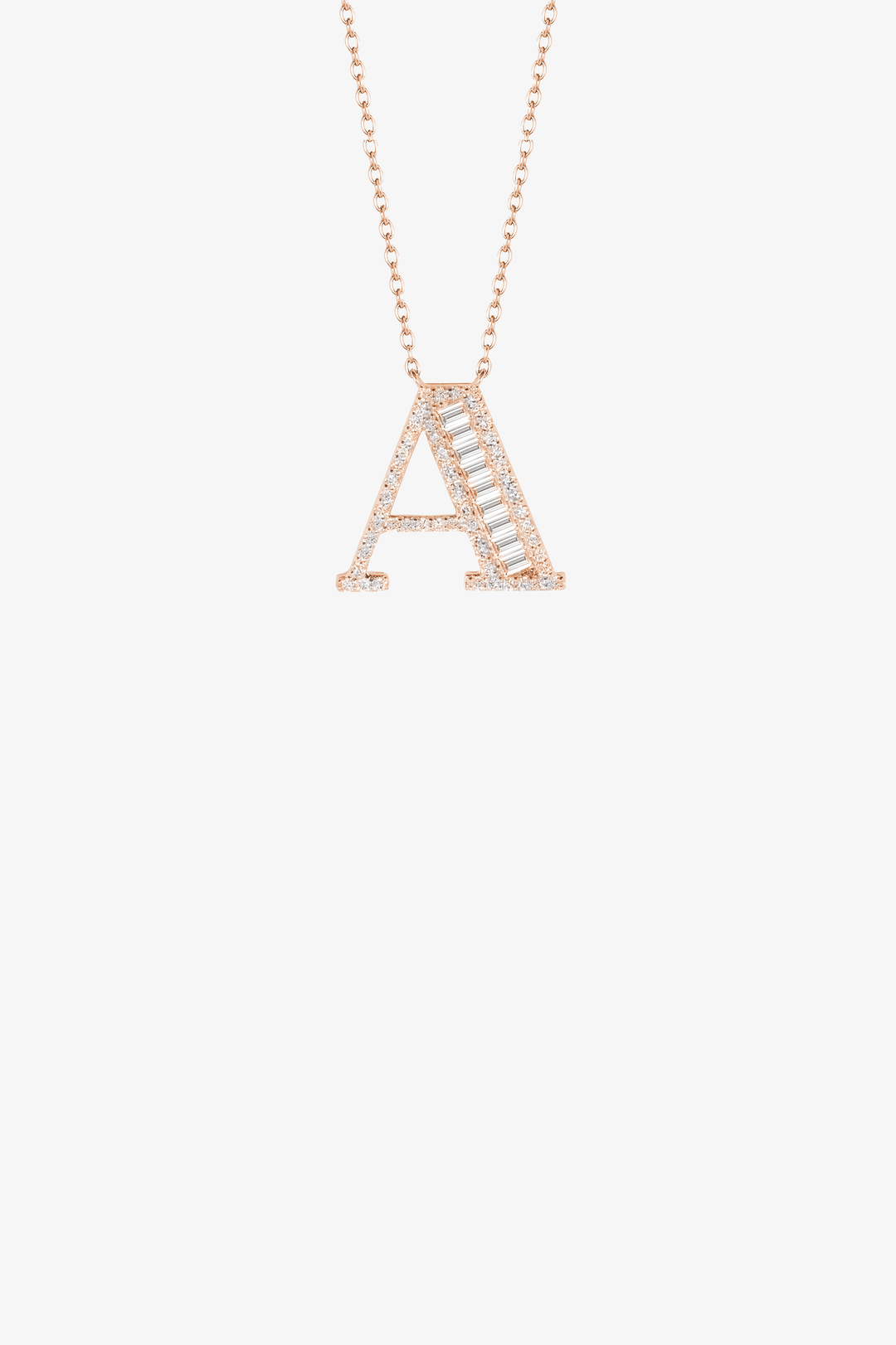 Letter Gold Necklace with Diamonds