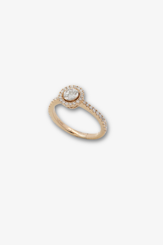 Pink Gold Engagement Ring with Diamonds