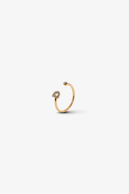 Letter D Gold Ring