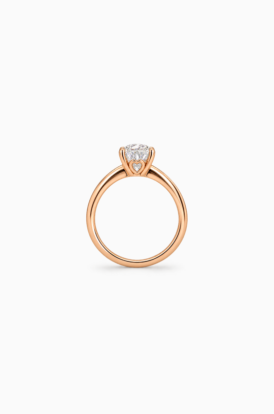 Pink Gold Engagement Ring with Oval Diamond