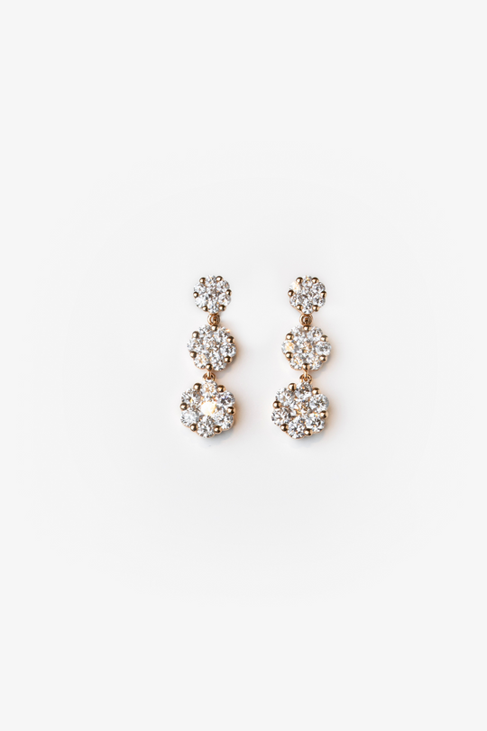 Pink Gold Earrings with Diamonds