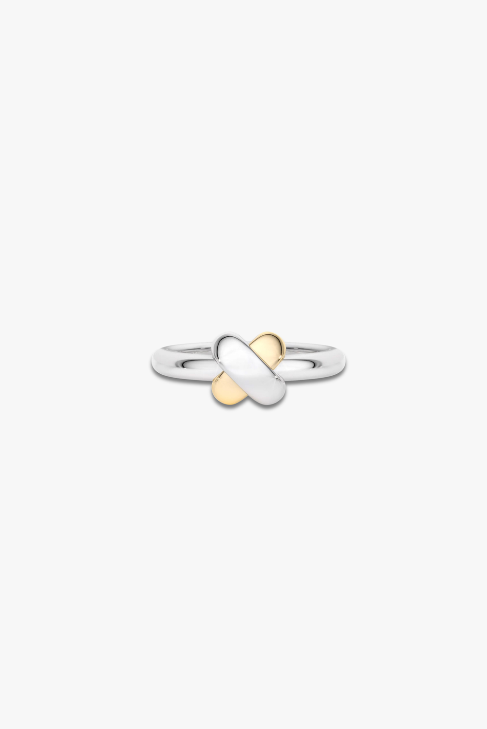 Kisses Mini Silver Ring with Gold