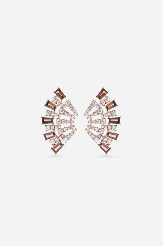 Smoky Club L Quartz Earrings