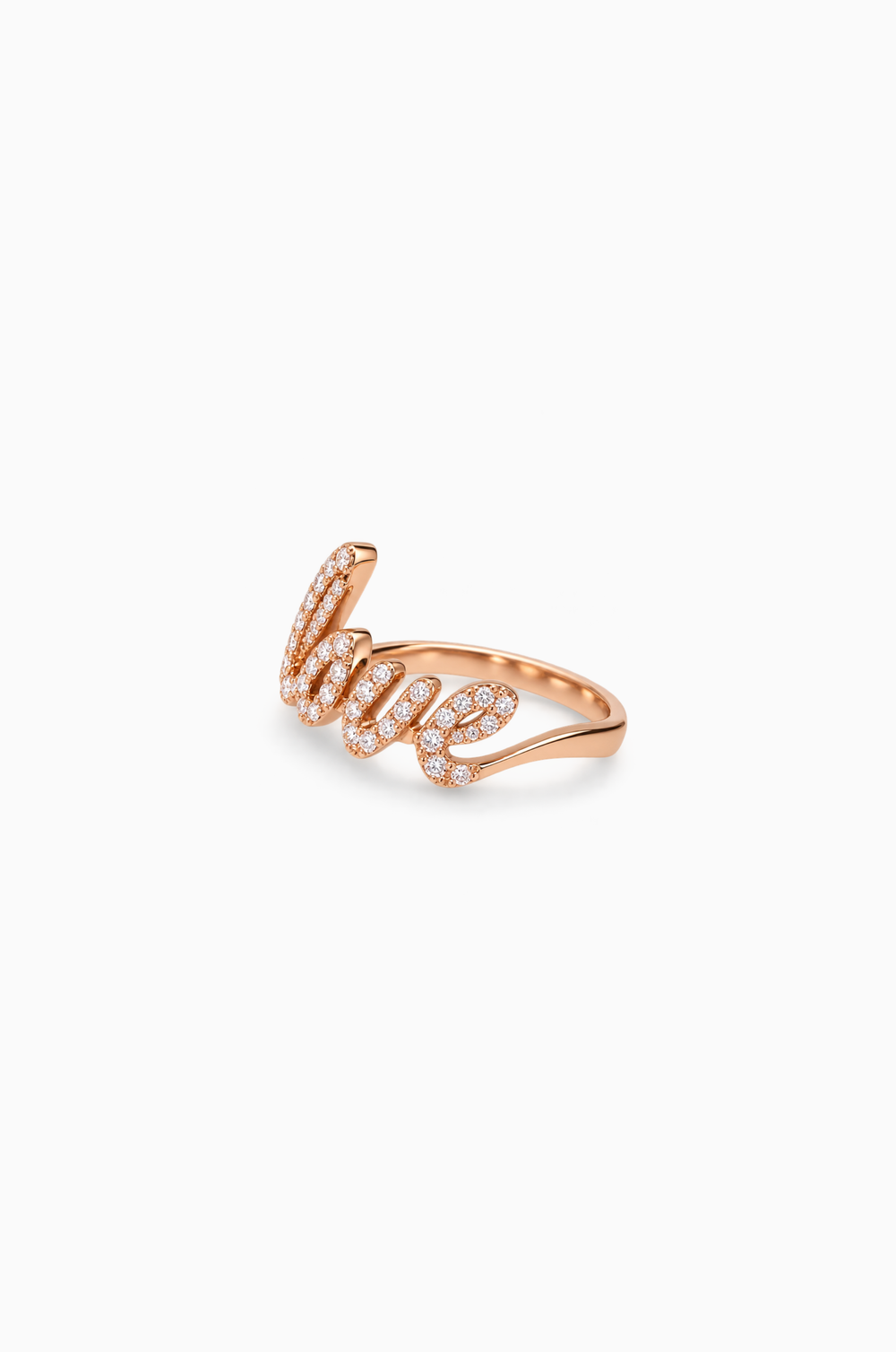 Love Pink Gold Ring with Diamonds