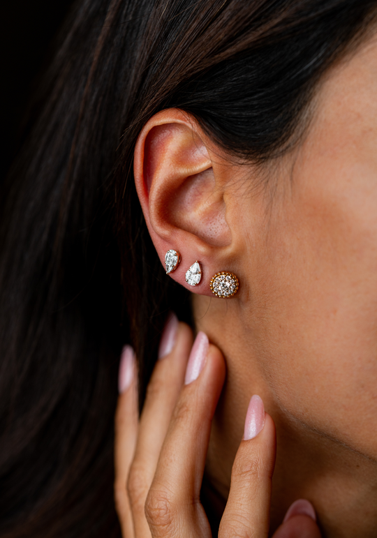 Pink Gold Earrings with Diamonds
