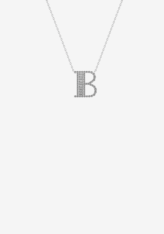 Letter Gold Necklace with Diamonds