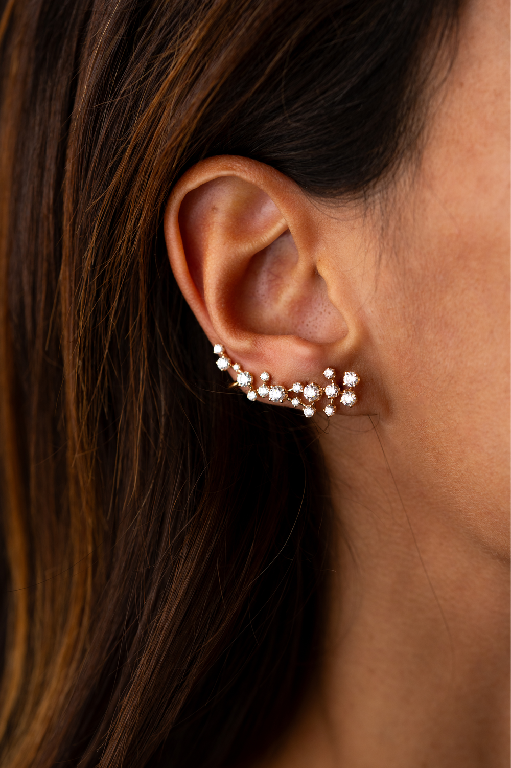 Pink Gold Earrings with Diamonds