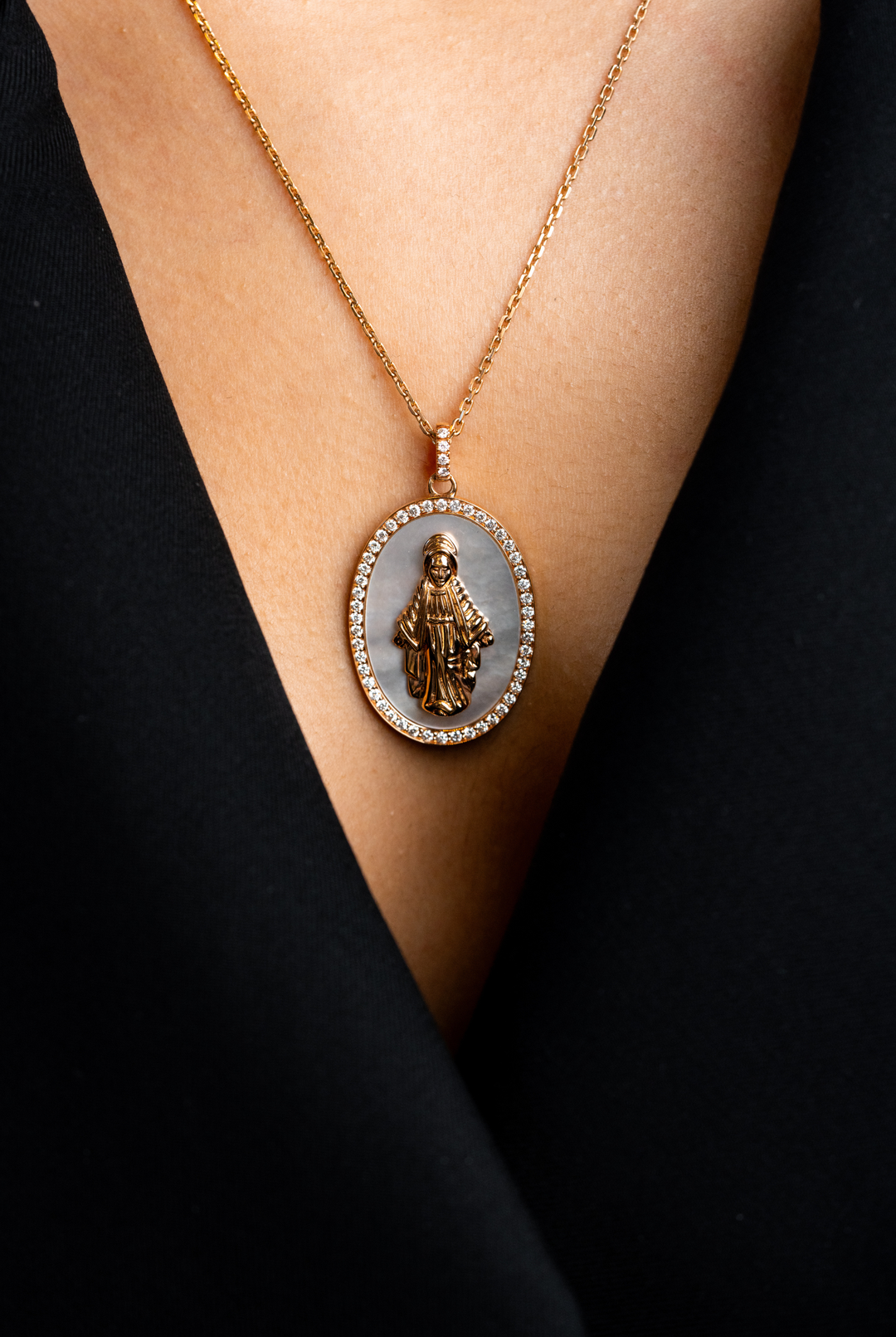 Maria Pink Gold Necklace with Diamonds