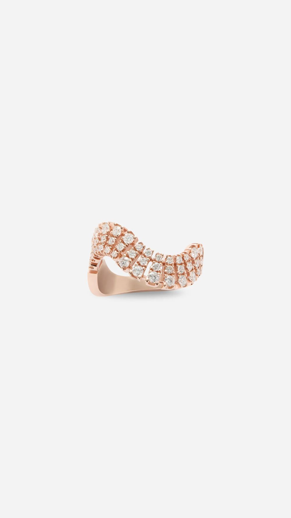 Pink Gold Smoky Club Ring with Diamonds