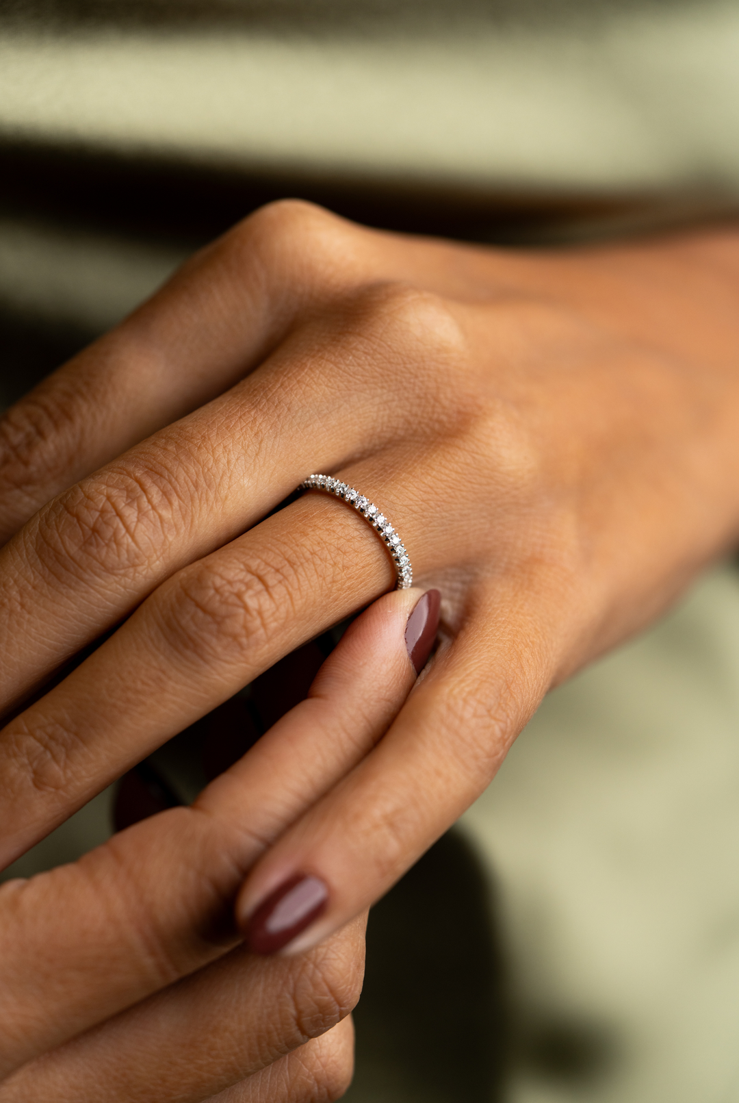 White Gold Engagement Ring with Diamonds