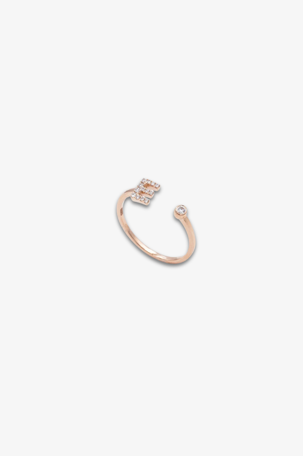 Letter E Gold Ring