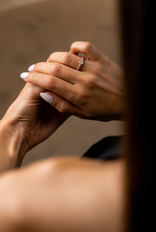 Pink Gold Engagement Ring with Diamonds