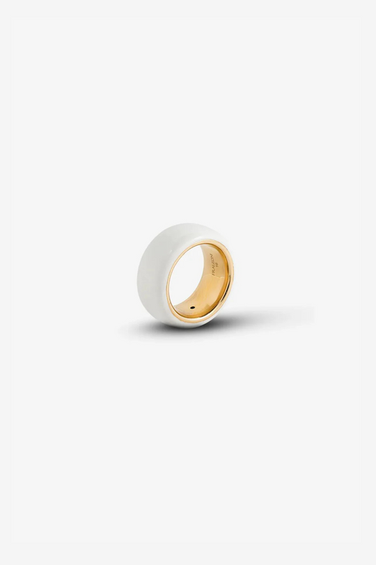 White Enamel Large Ring