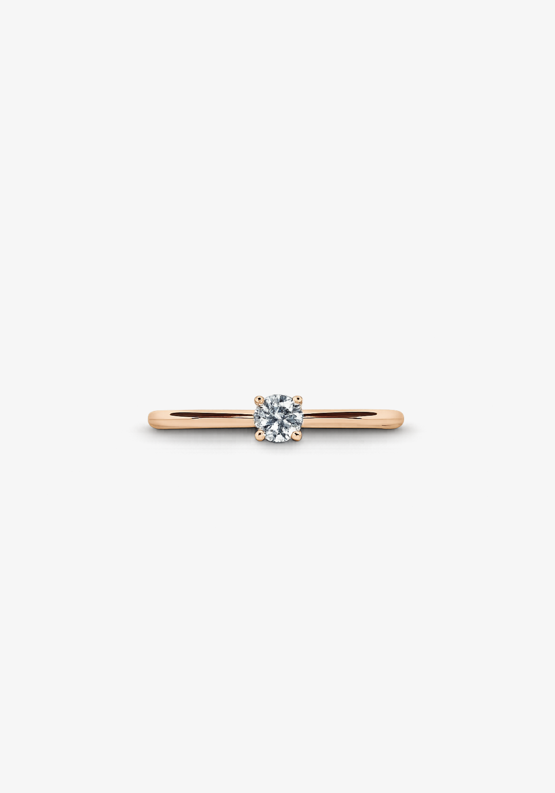 Pink Gold and Solitaire Diamond Engagement Ring