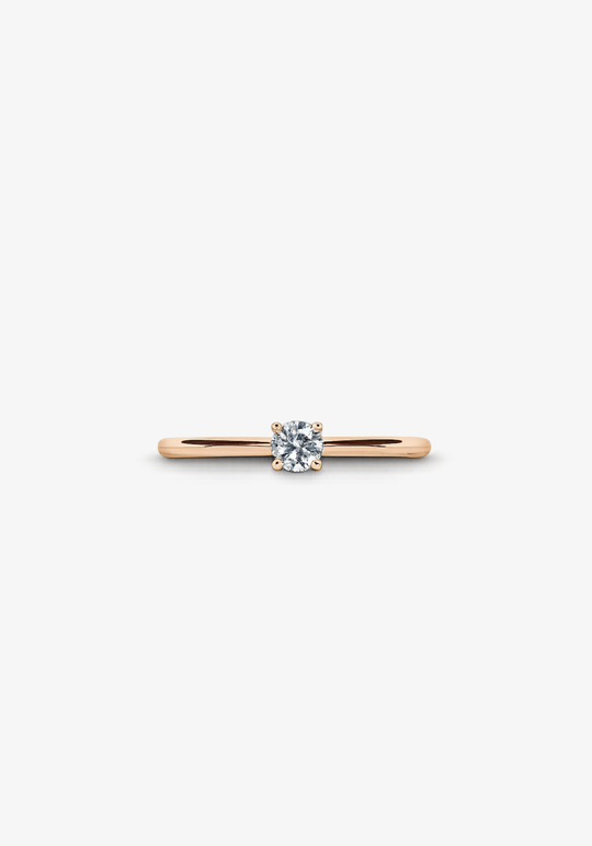 Pink Gold and Solitaire Diamond Engagement Ring