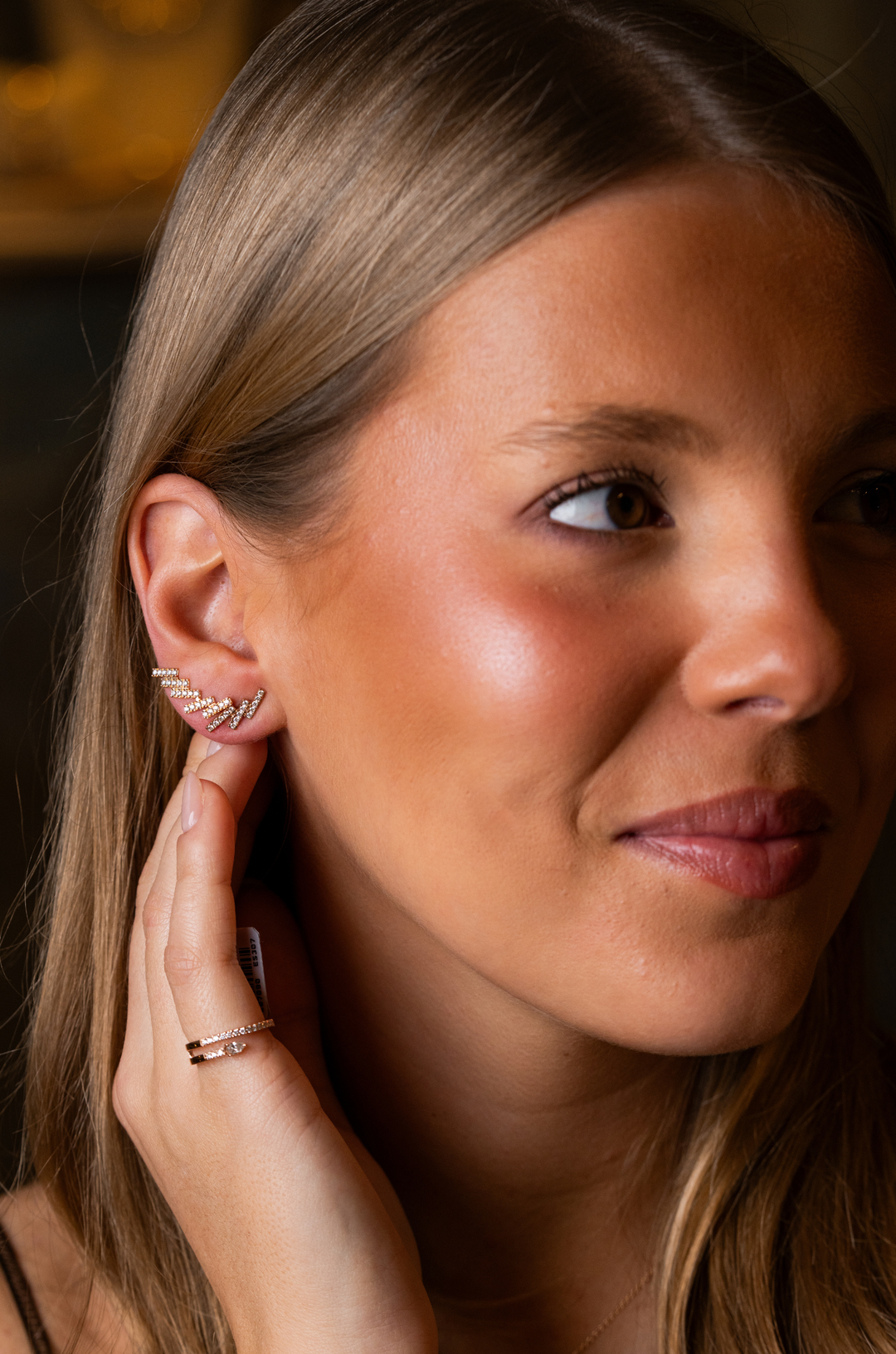 Skyline Pink Gold Earrings with Diamonds