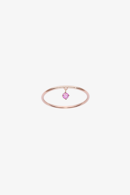 Pink Charm Solitaire Ring