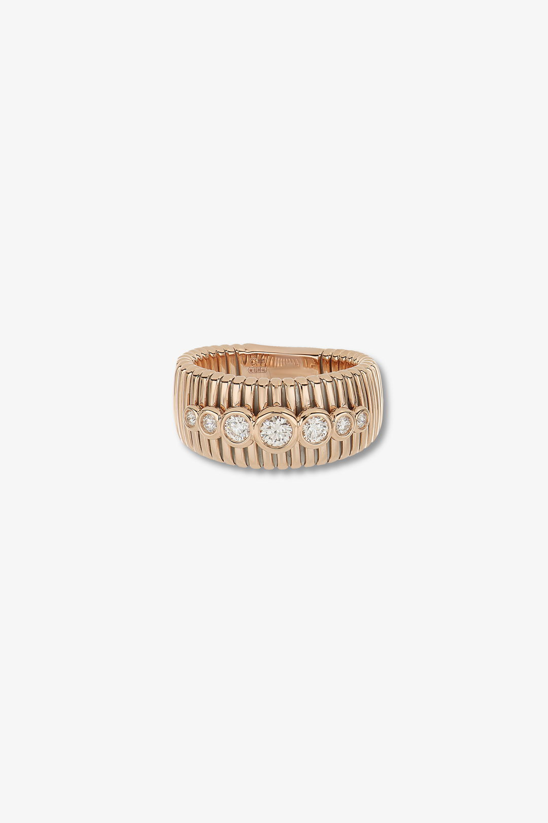 Pink Gold Ring Texture with 7 Diamonds