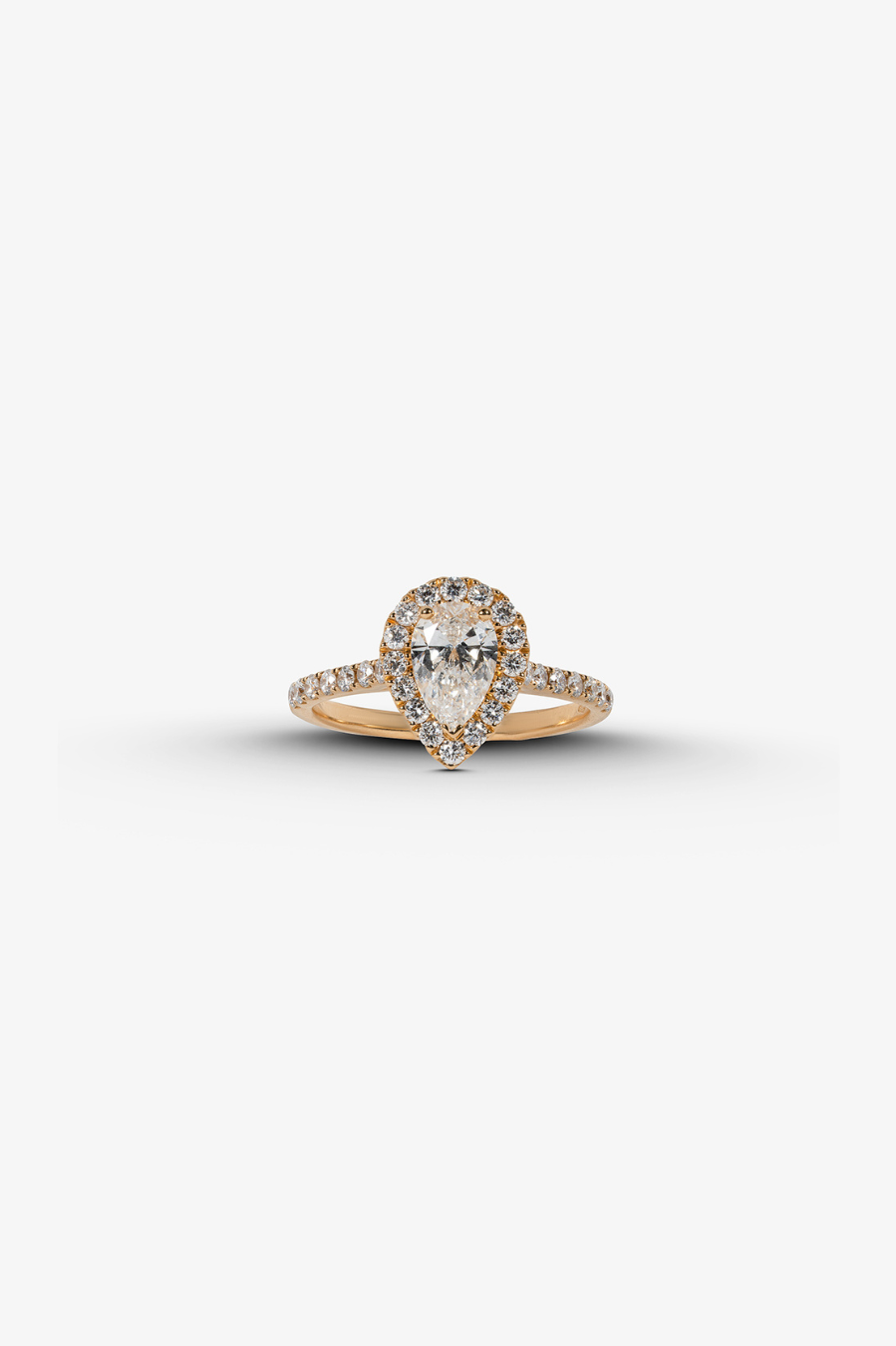 Pink Gold and Diamond Drop Ring