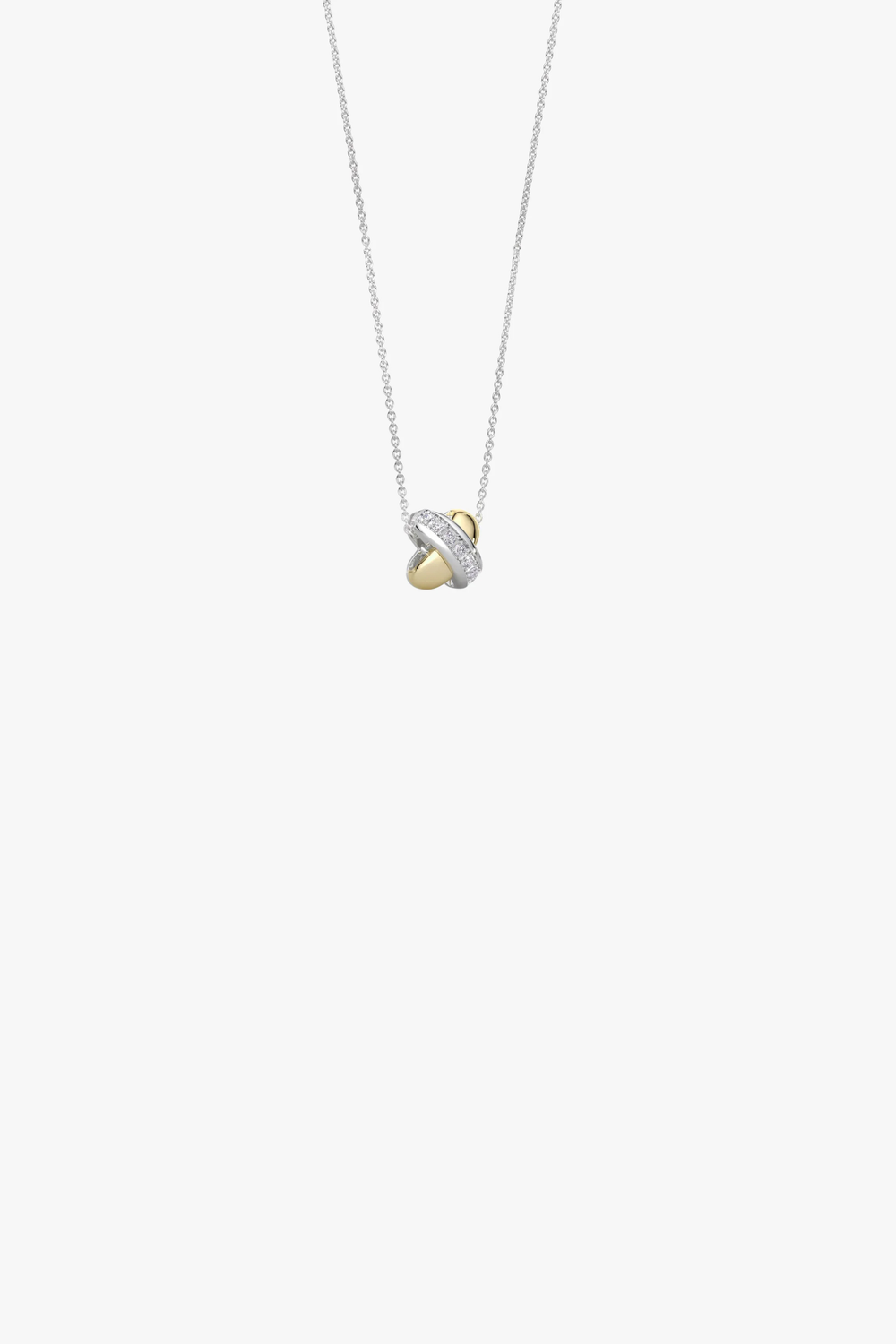 Gold & Silver Kisses Mini Necklace with Diamonds