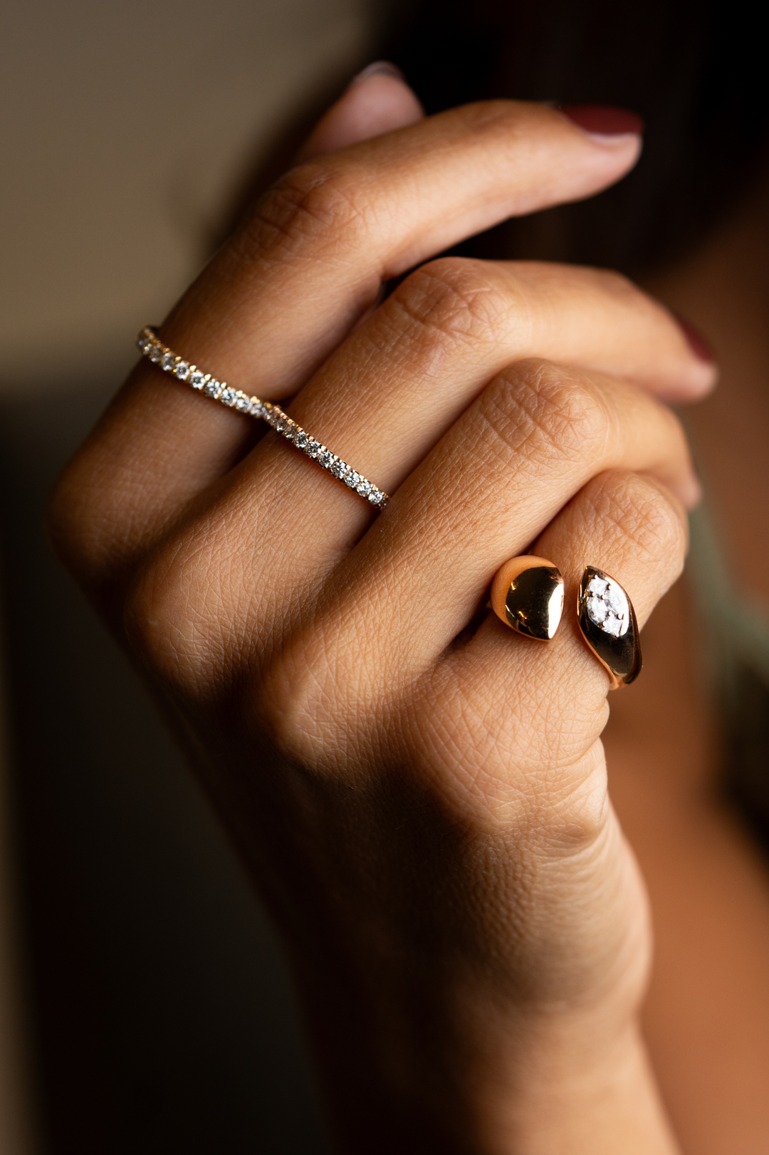 Pink Gold Ring with Diamond