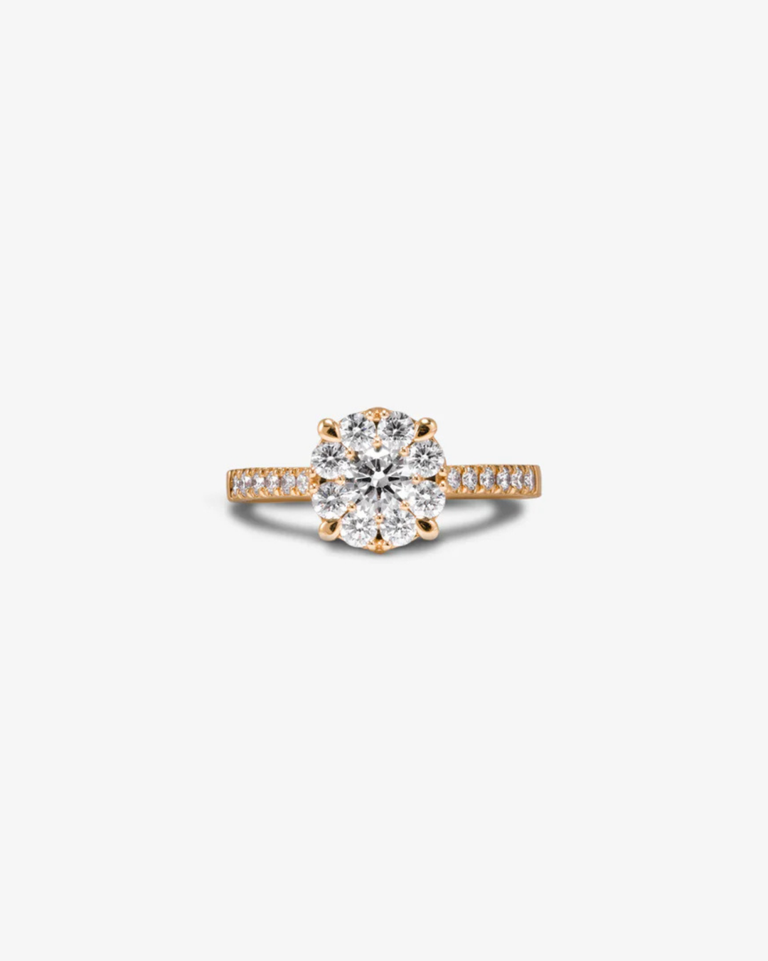 Pink Gold Engagement Ring with Diamonds