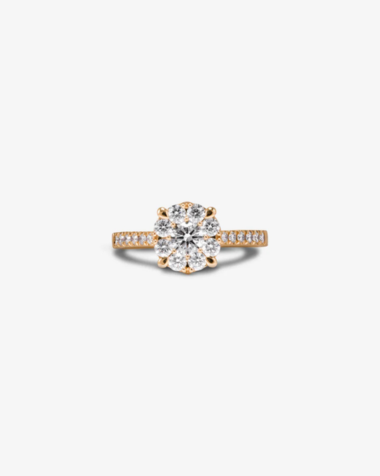 Pink Gold Engagement Ring with Diamonds