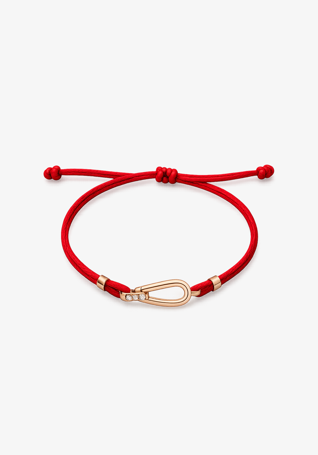 Pink Gold Bracelet with Red Cotton