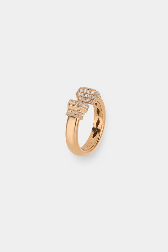 Pink Gold Ring with Diamonds