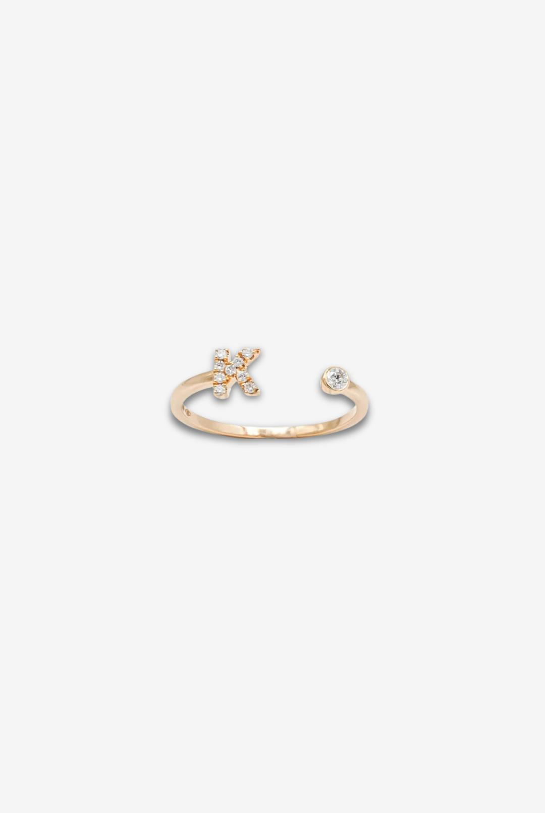 Letter K Gold Ring