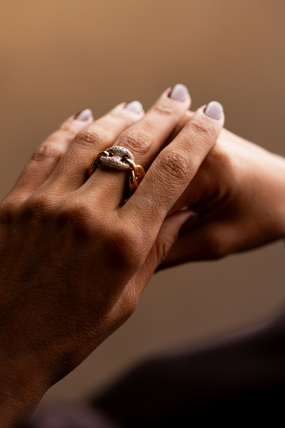 Pink Gold Ring with Diamonds