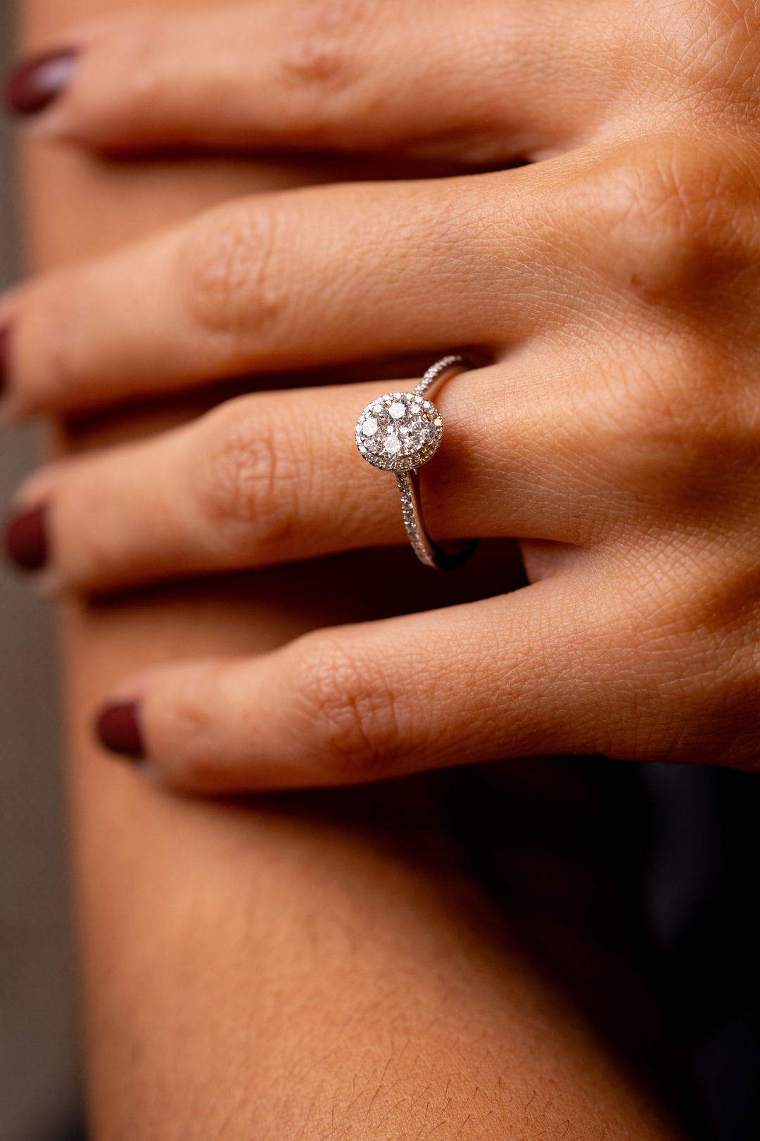 White Gold Engagement Ring with Diamonds