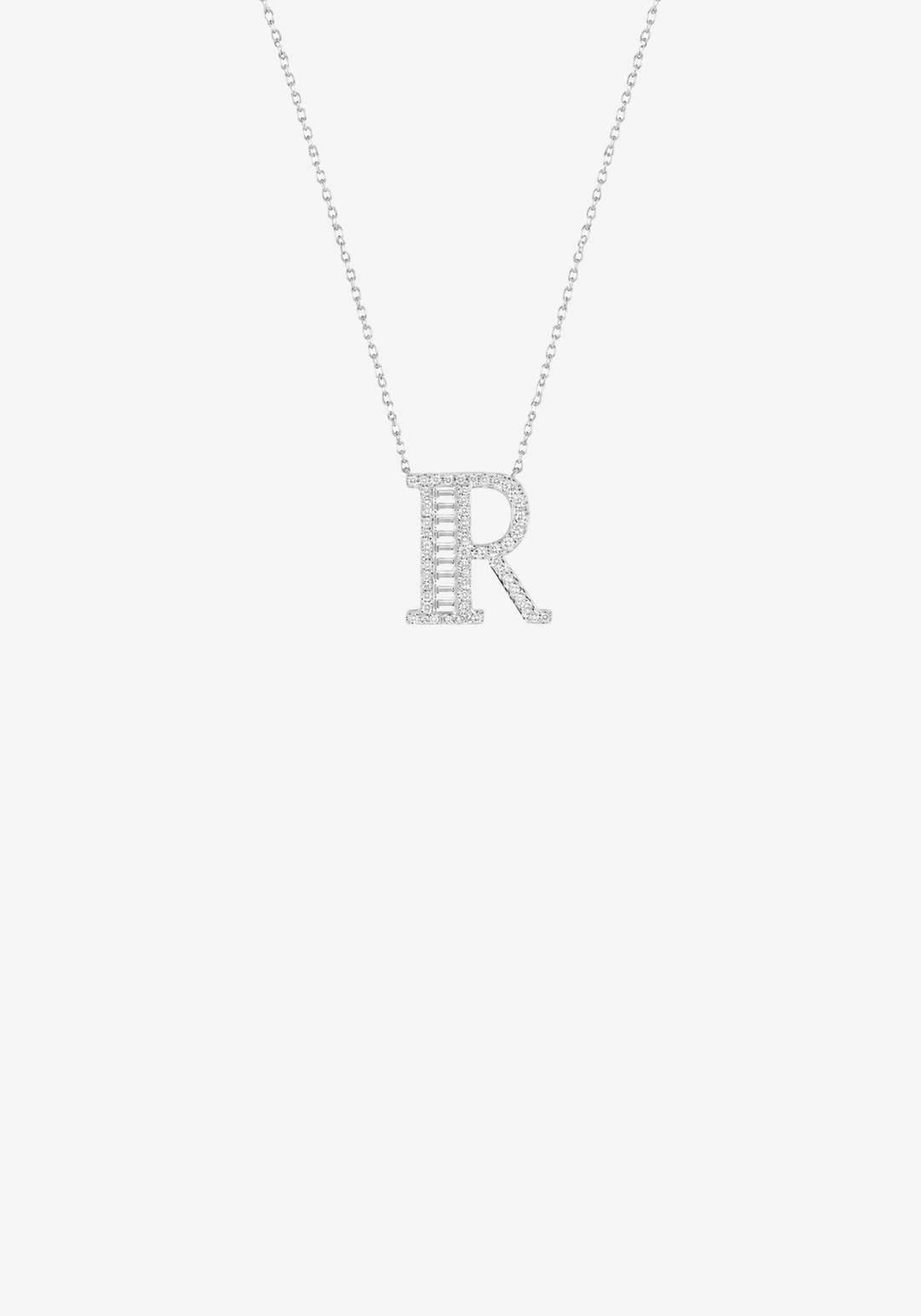 Letter Gold Necklace with Diamonds