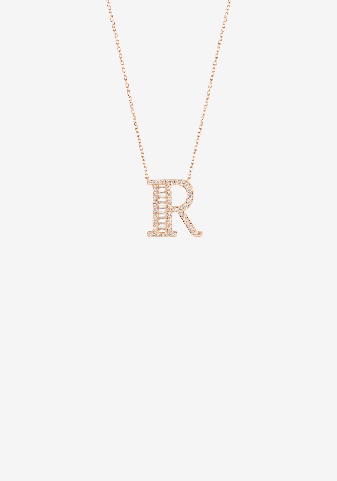 Letter Gold Necklace with Diamonds