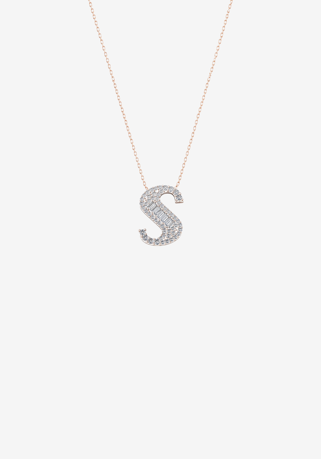 Letter Gold Necklace with Diamonds