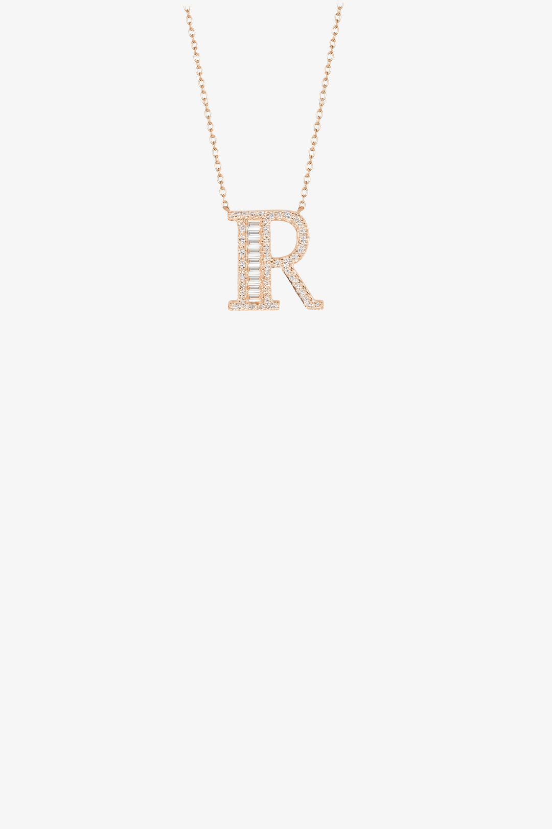 Letter Gold Necklace with Diamonds