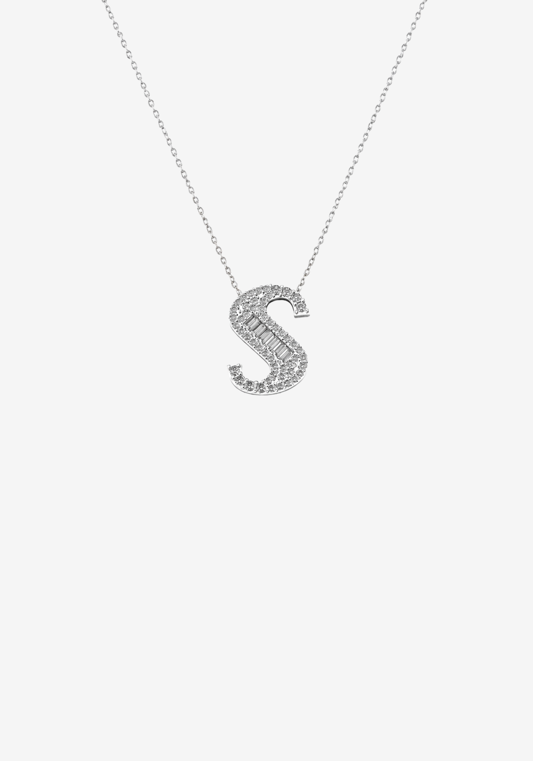 Letter Gold Necklace with Diamonds