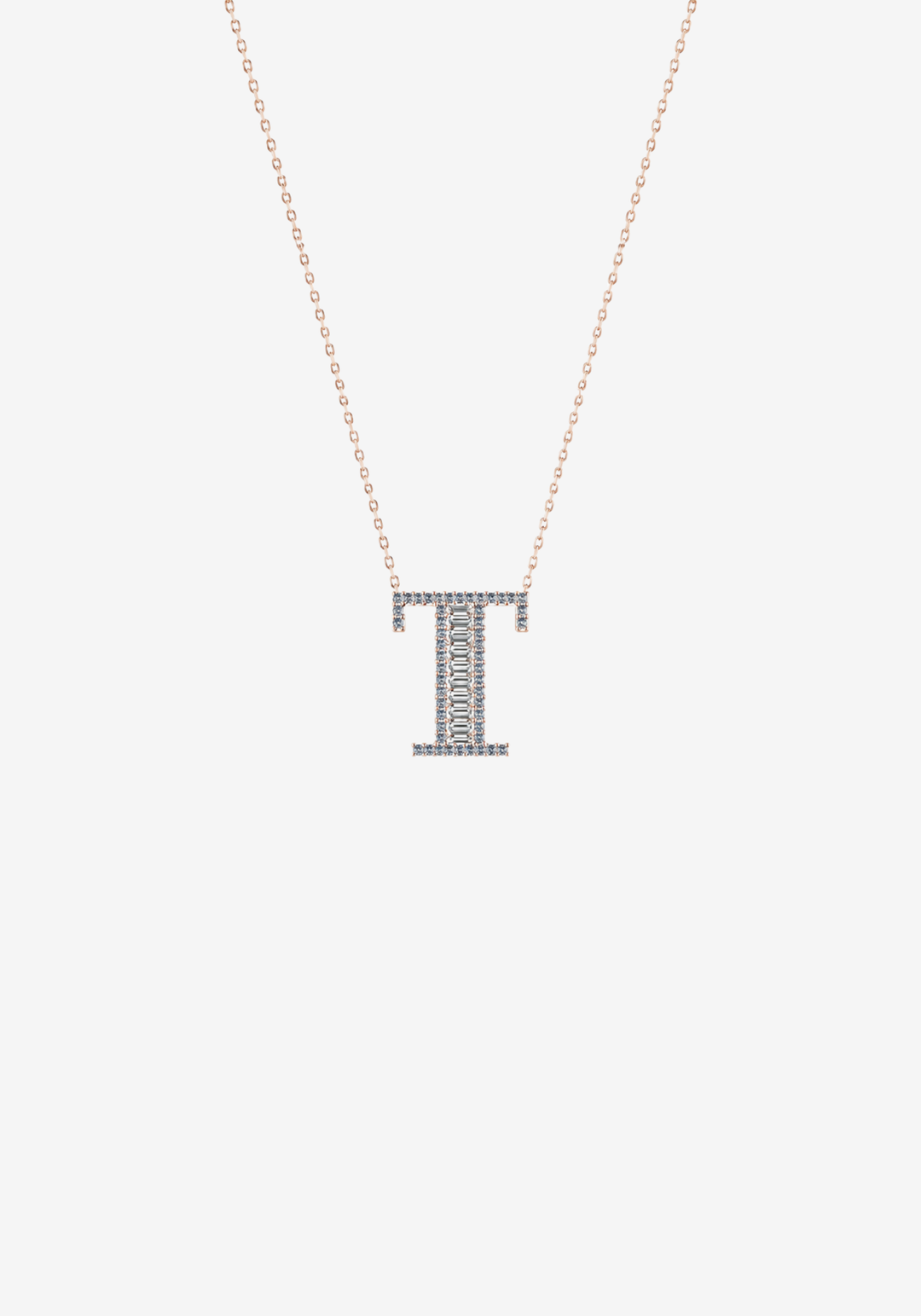 Letter Gold Necklace with Diamonds
