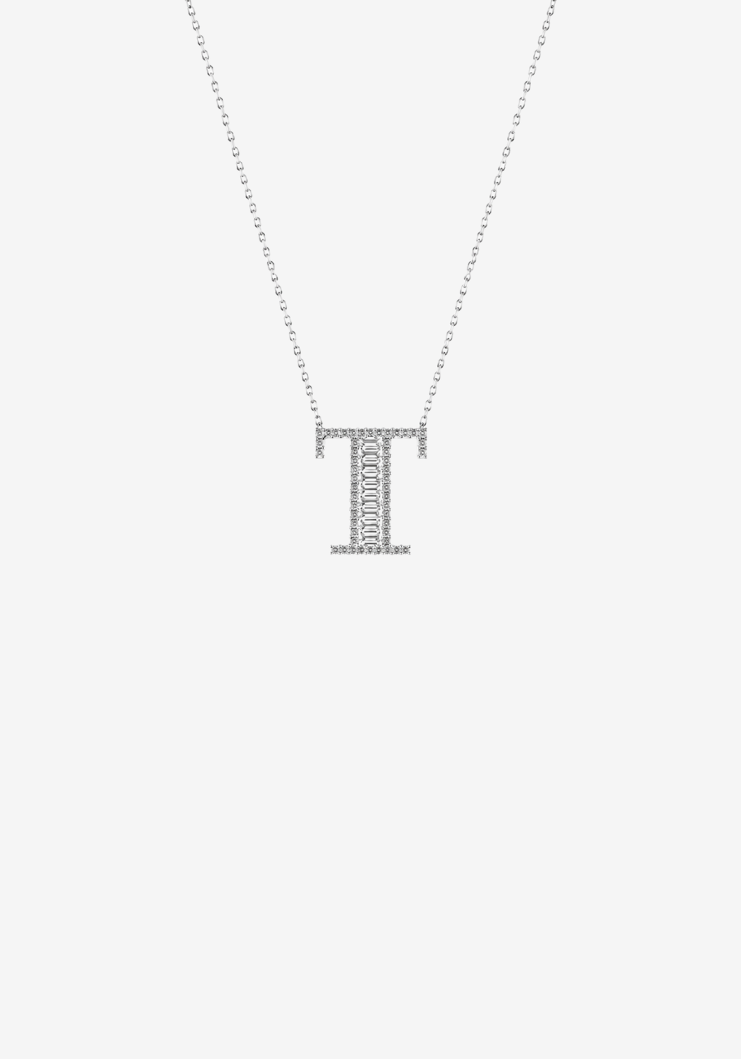 Letter Gold Necklace with Diamonds
