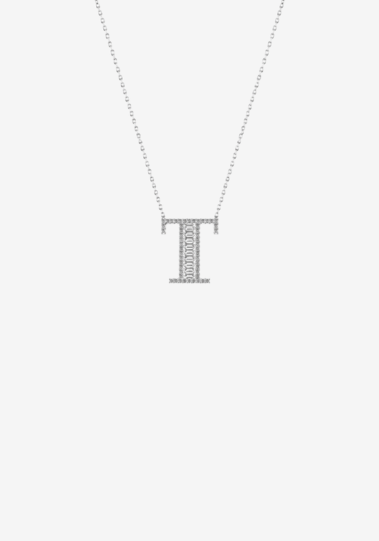 Letter Gold Necklace with Diamonds
