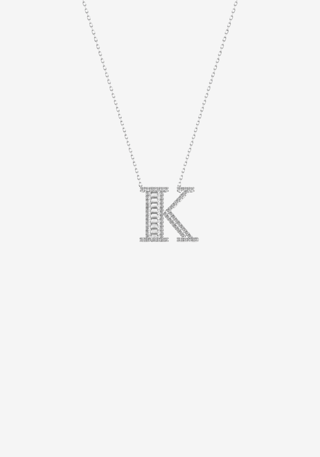 Letter Gold Necklace with Diamonds