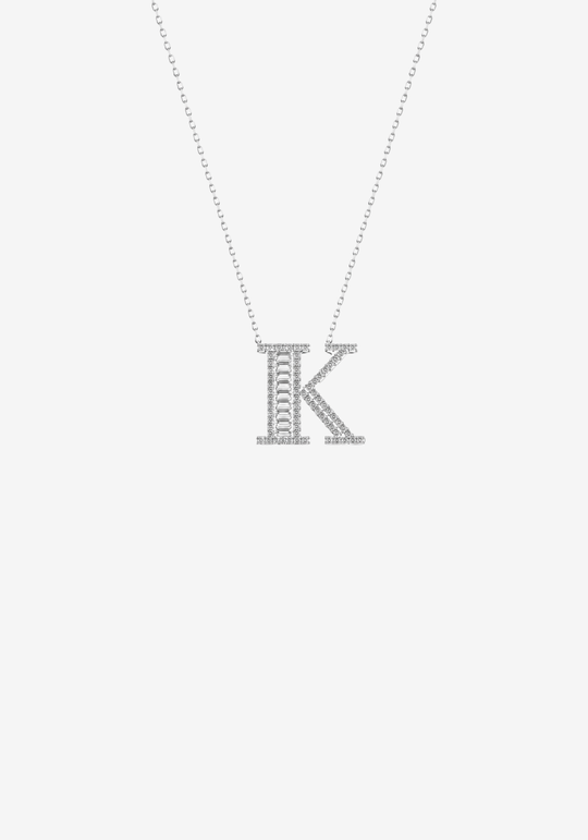 Letter Gold Necklace with Diamonds