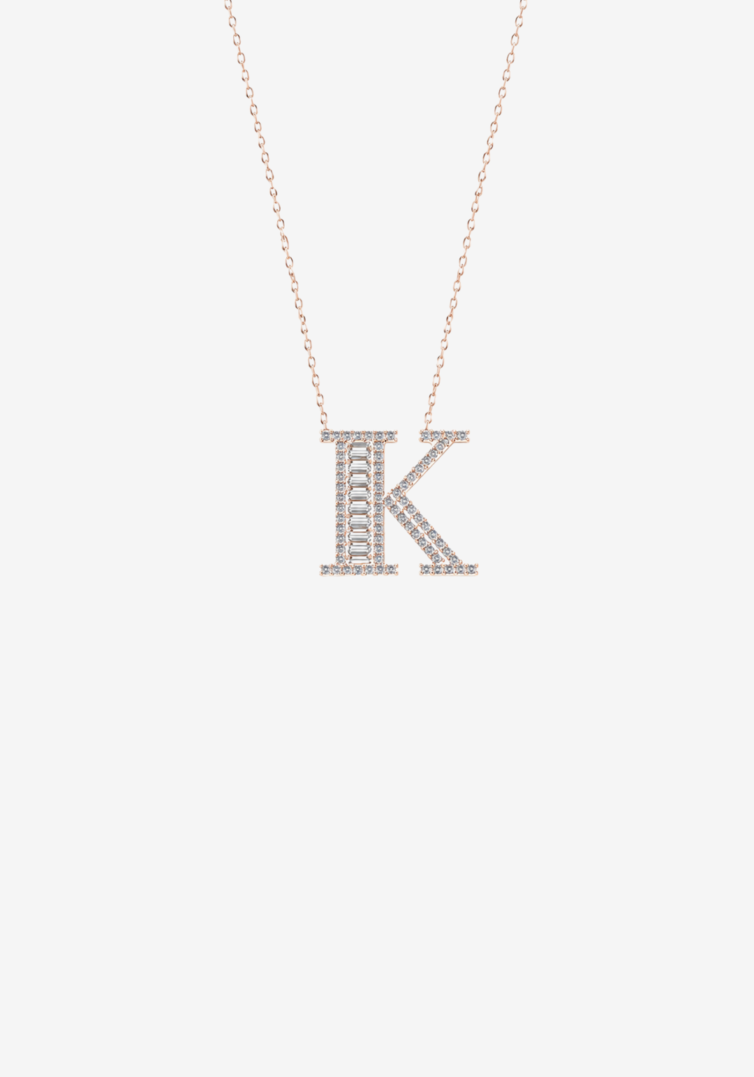 Letter Gold Necklace with Diamonds