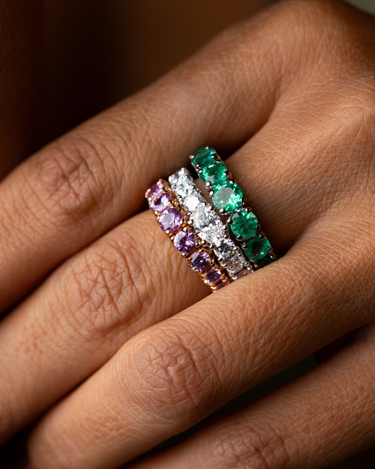 White Gold Ring with Emeralds