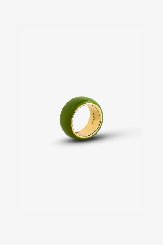 Green Enamel Large Ring