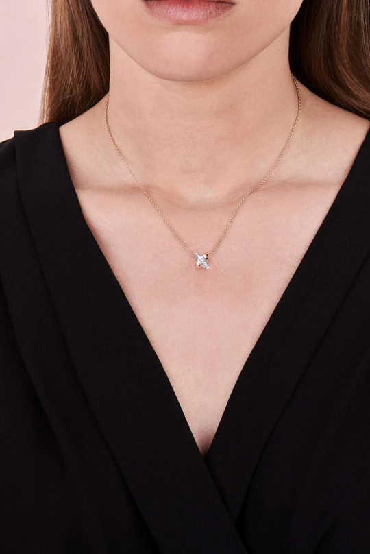 Gold & Silver Kisses Mini Necklace with Diamonds