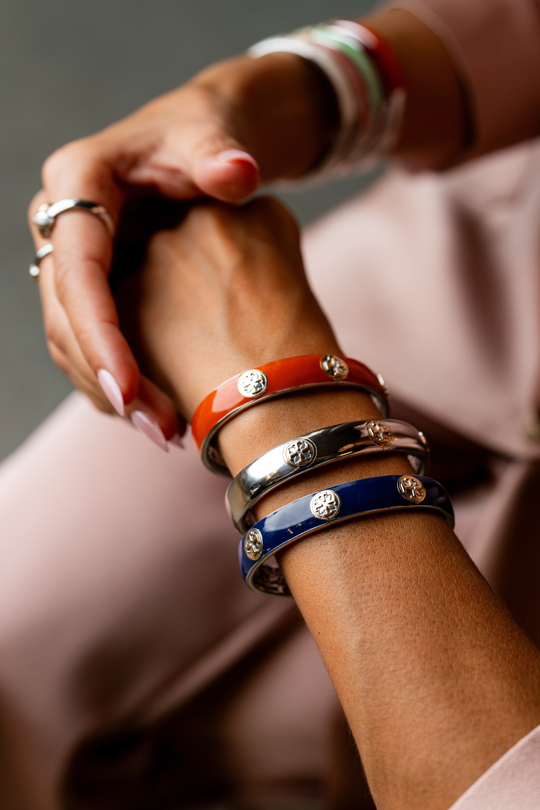 Big Dark Orange Bangle Bracelet