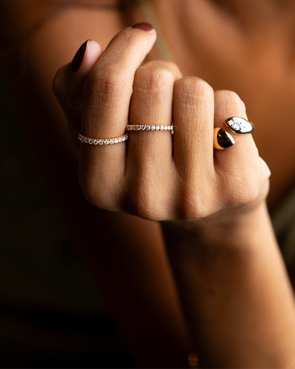Pink Gold Ring with Diamonds