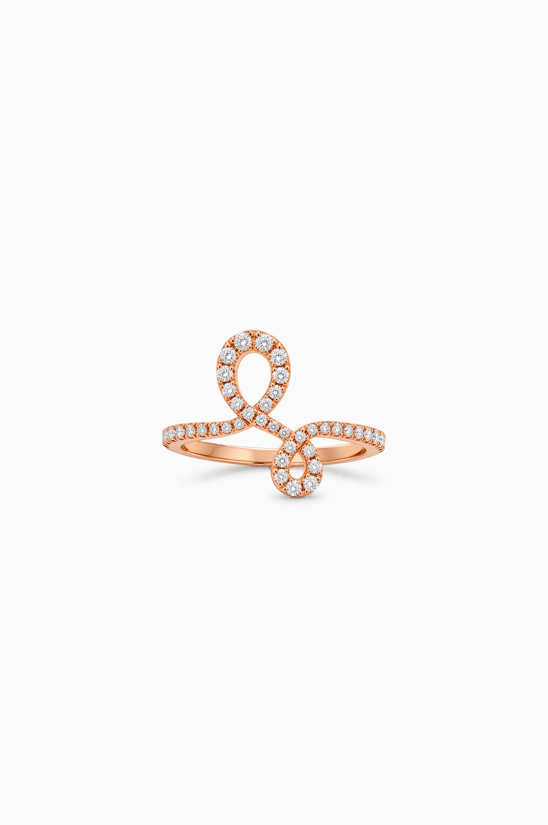 Pink Gold Maison Rose Ring with Diamonds