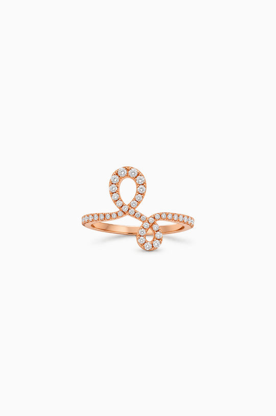 Pink Gold Maison Rose Ring with Diamonds